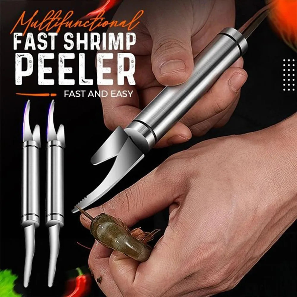 3 in 1 Stainless Steel Shrimp Deveiner and Peeler