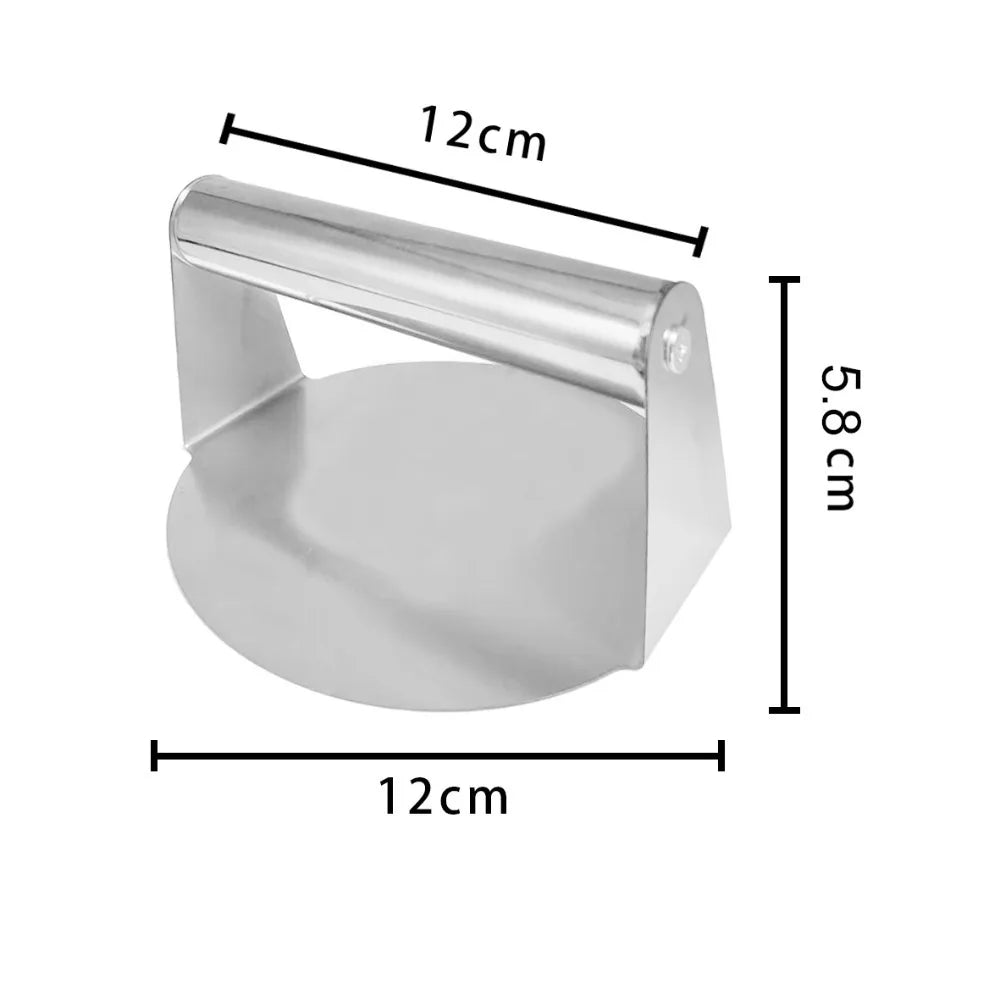 6 Inch Stainless Steel Smash Burger Press Square