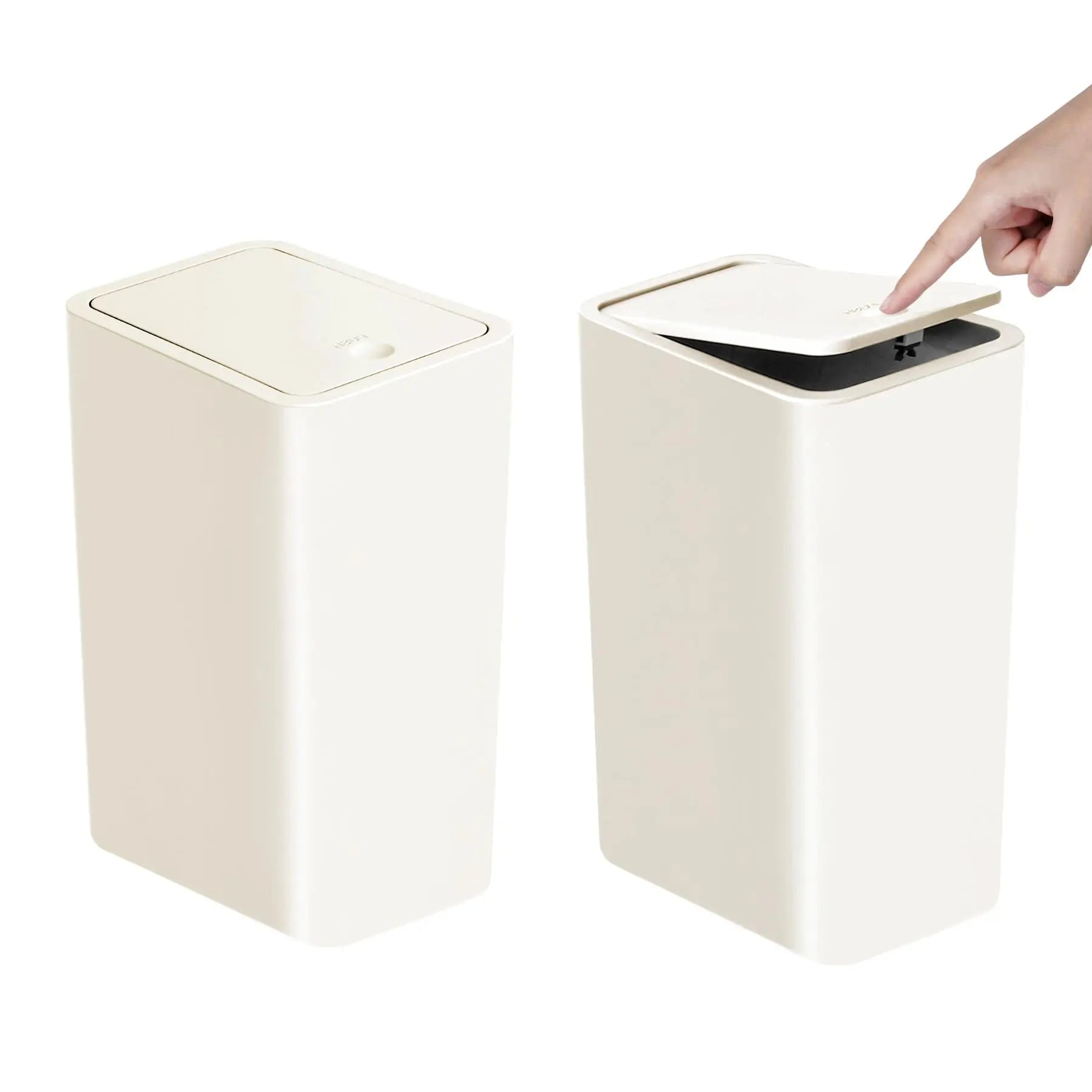 10L Slim Bathroom Trash Can with Press Top Lid