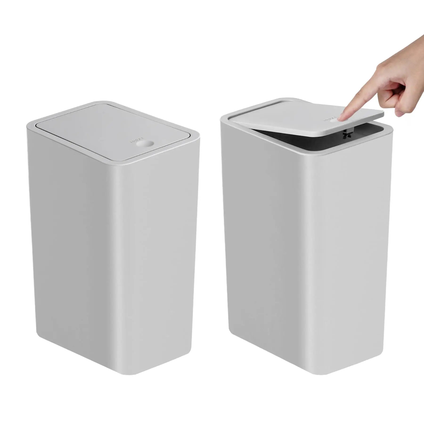 10L Slim Bathroom Trash Can with Press Top Lid