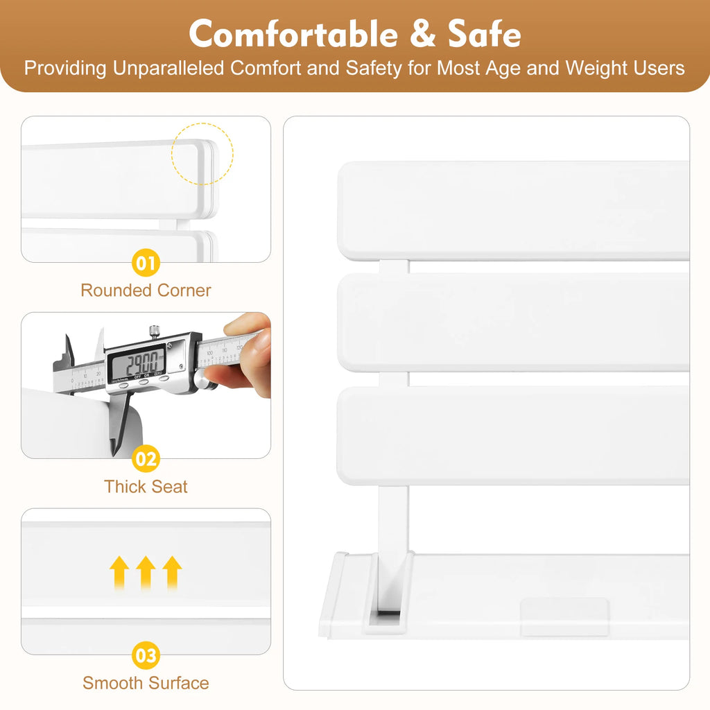 Wall-Mounted Folding Shower Seat 130kg Capacity