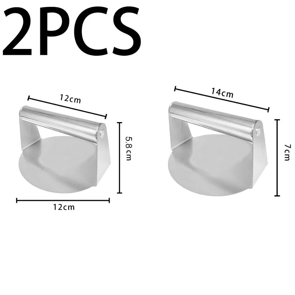 6 Inch Stainless Steel Smash Burger Press Square