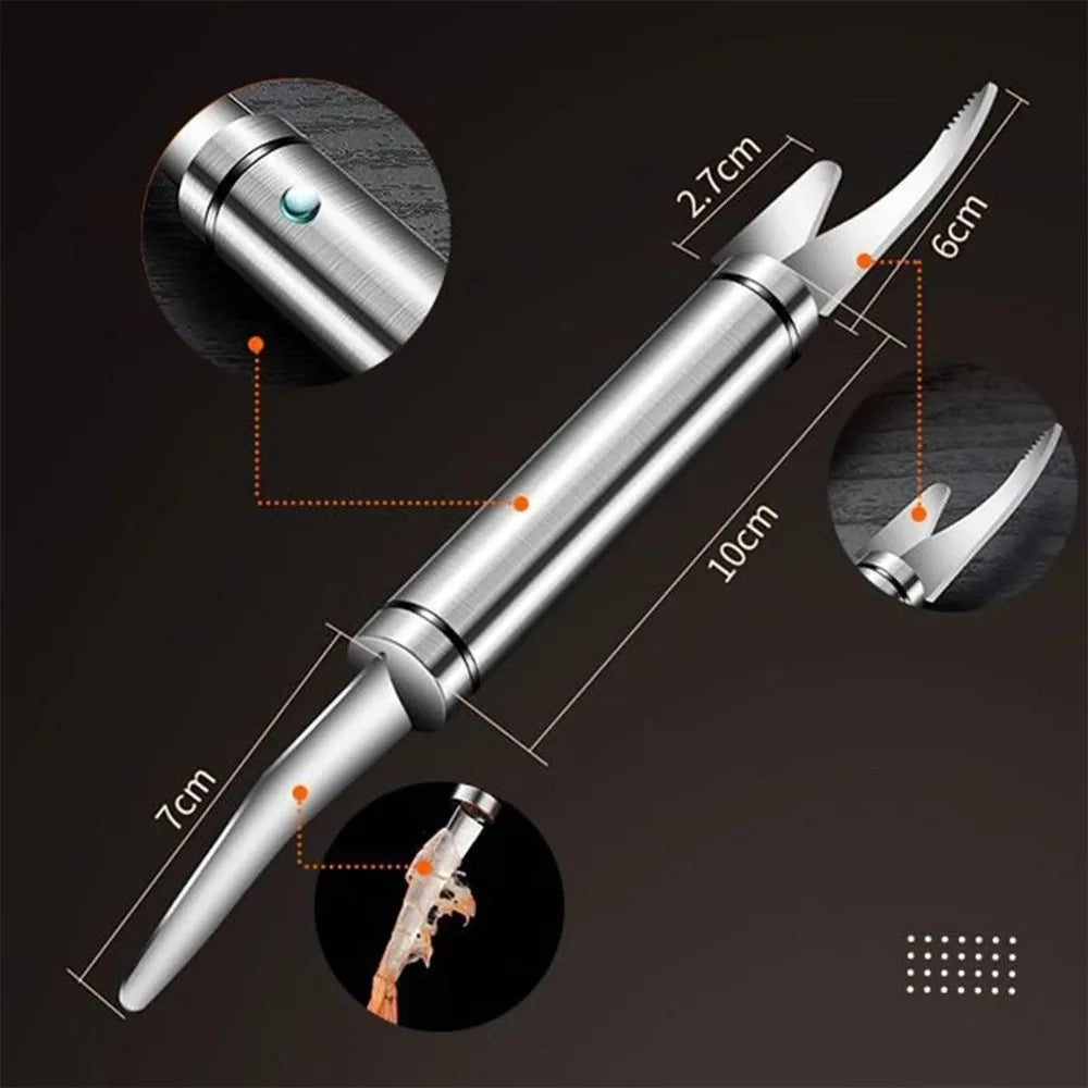 3 in 1 Stainless Steel Shrimp Deveiner and Peeler