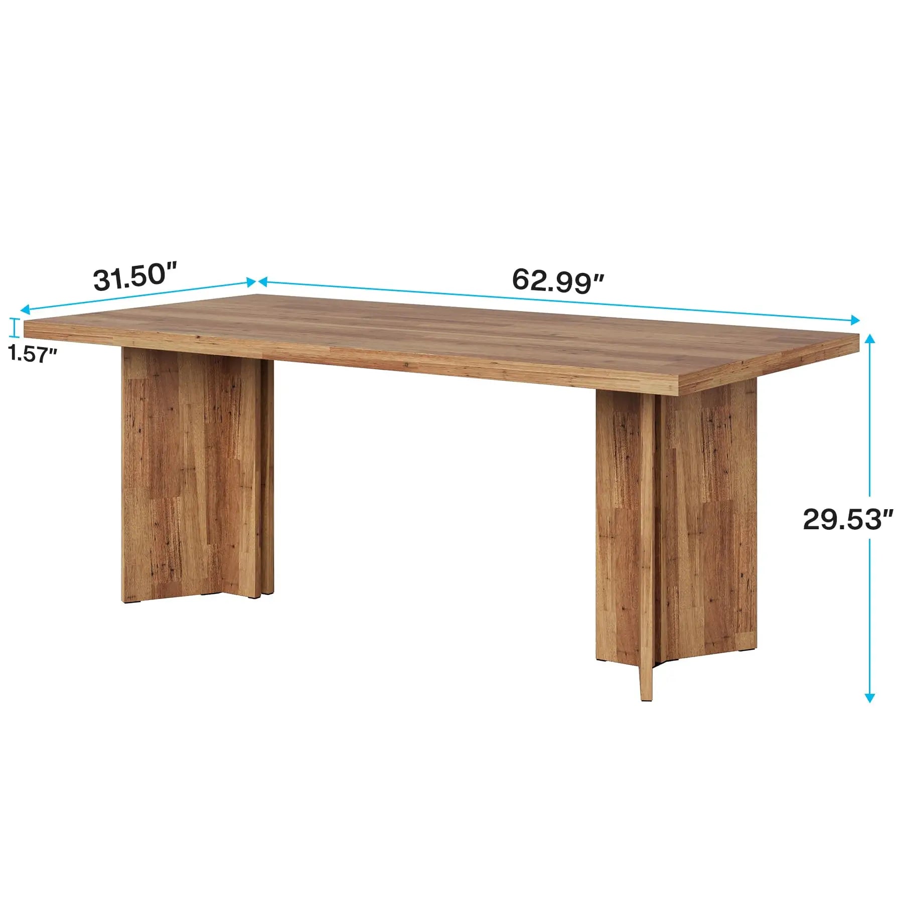 63" Farmhouse Dining Table for 4-6