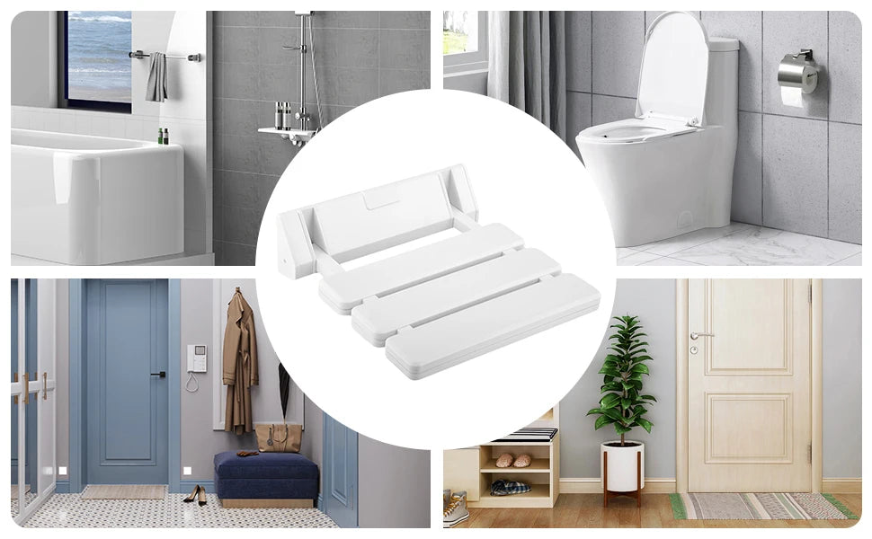 Wall-Mounted Folding Shower Seat 130kg Capacity