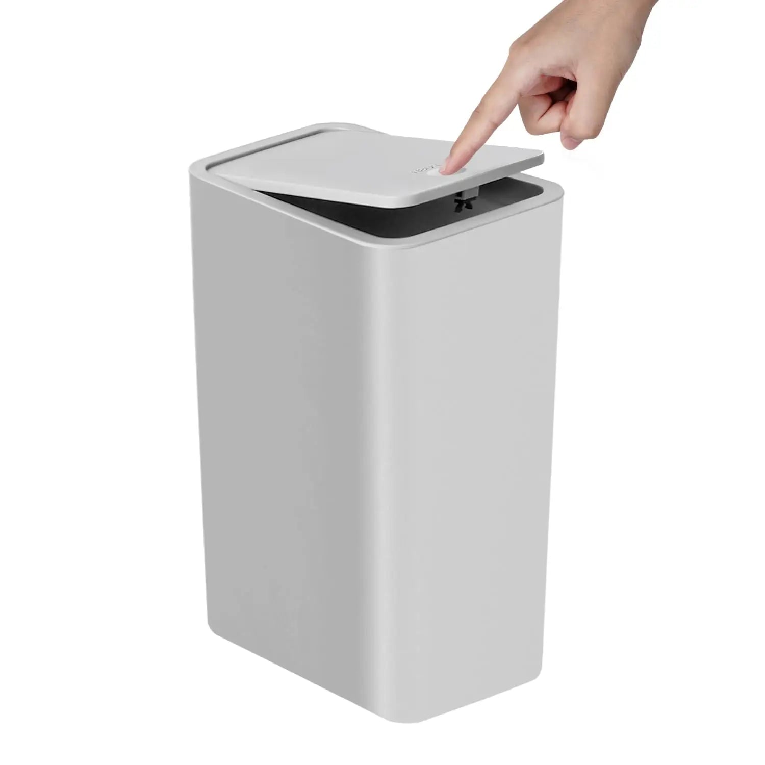 10L Slim Bathroom Trash Can with Press Top Lid