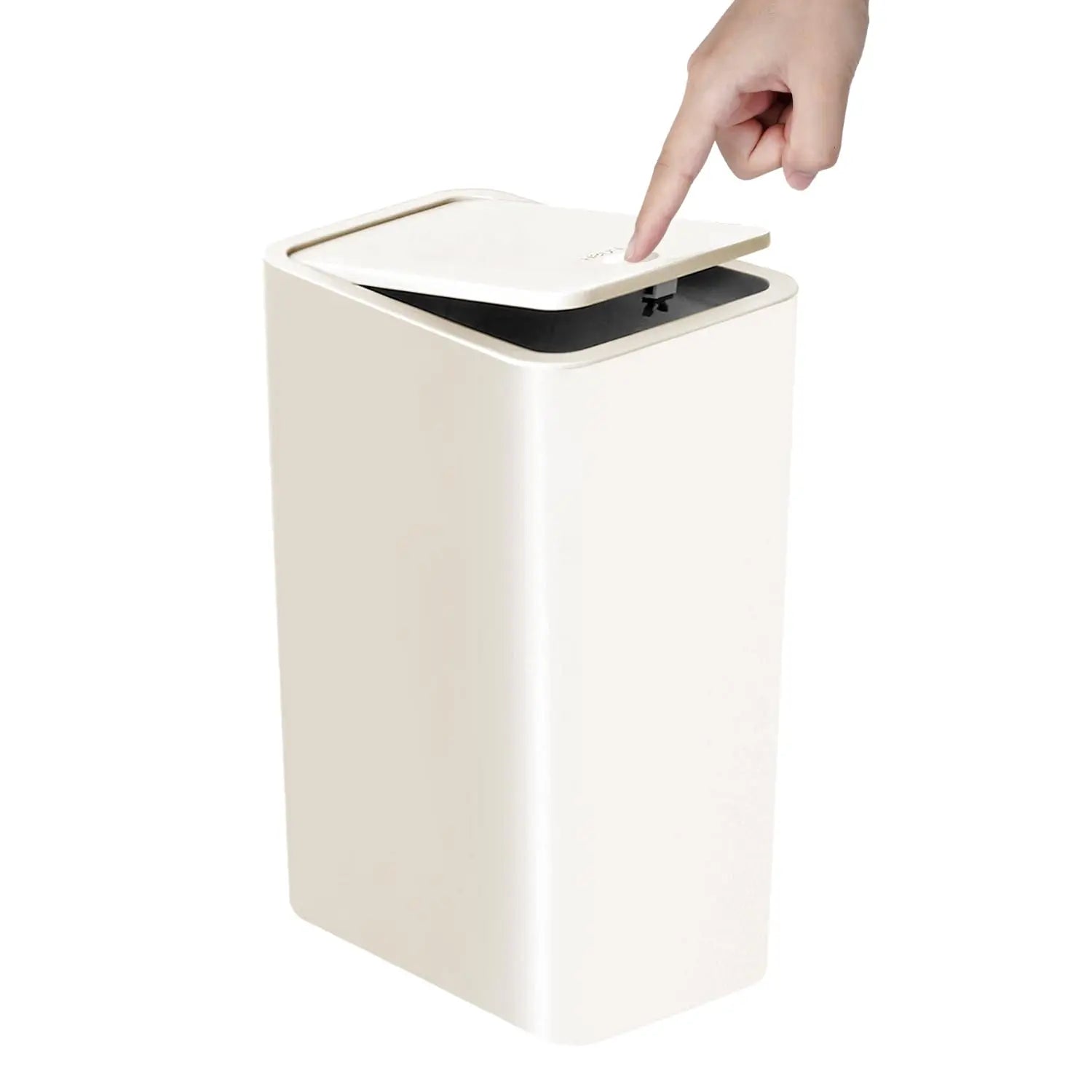10L Slim Bathroom Trash Can with Press Top Lid