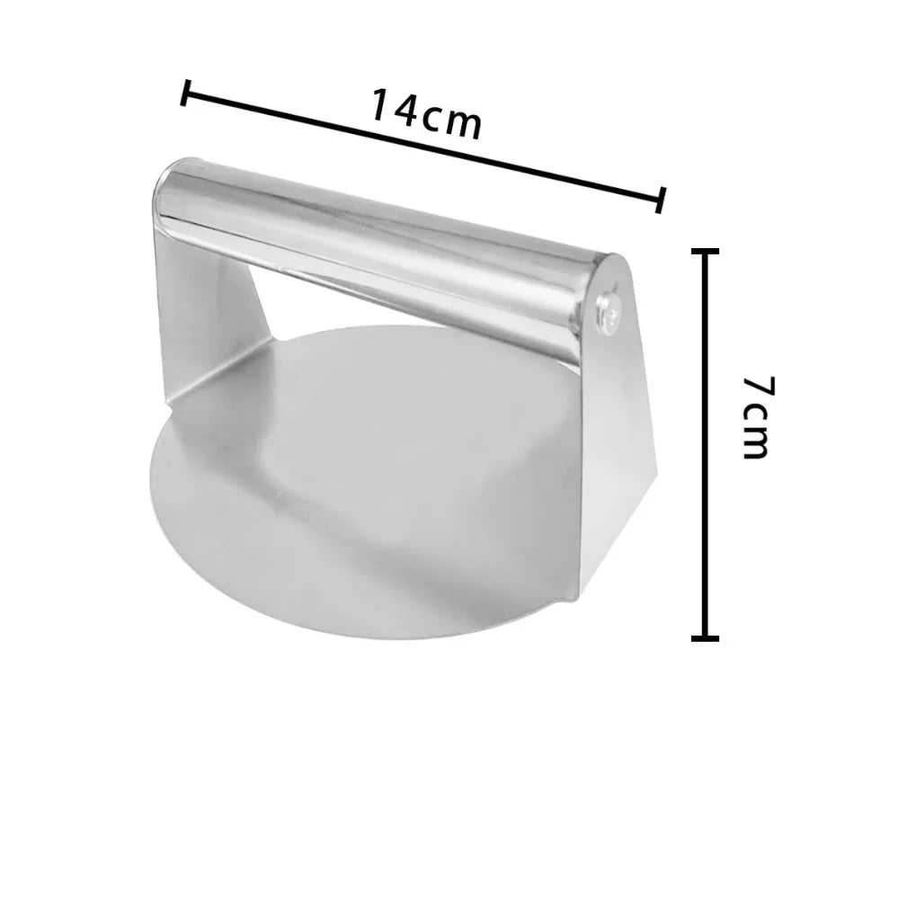6 Inch Stainless Steel Smash Burger Press Square
